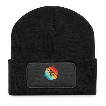 Snake Retro Reptile Python Gift idea - Recycelte Patch Beanie - Schwarz - Vorne