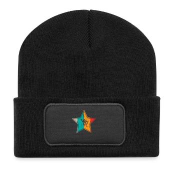 Snake Retro Reptile Python Gift idea - Recycelte Patch Beanie - Schwarz - Vorne