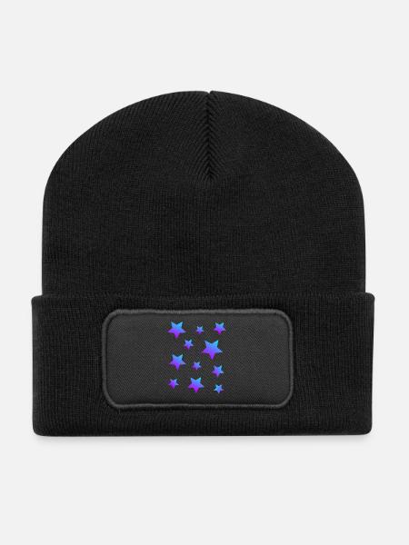Star Star Pack Bleu-Violet - Beanie recyclé à patch - noir