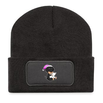 Chien Race de chien Teckel - Beanie recyclé à patch - charbon - Devant