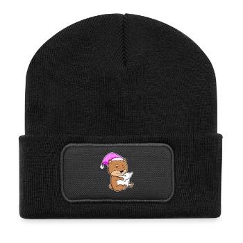 Chien de race de chien Shiba Inu - Beanie recyclé à patch - noir - Devant