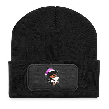Chien de race Rottweiler - Beanie recyclé à patch - noir - Devant