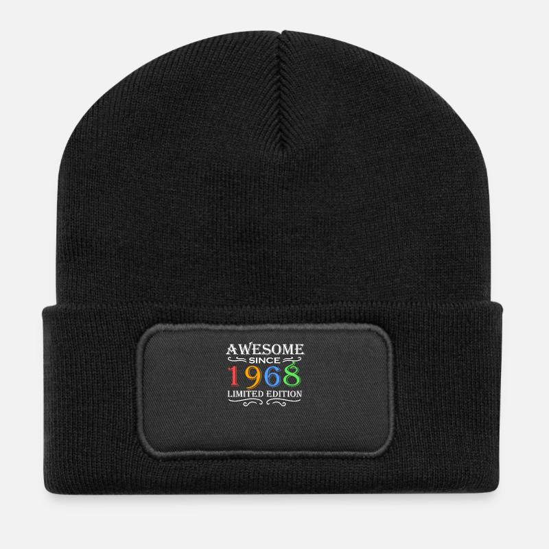 1968 - Jahrgang 1968 - Recycelte Patch Beanie - Schwarz