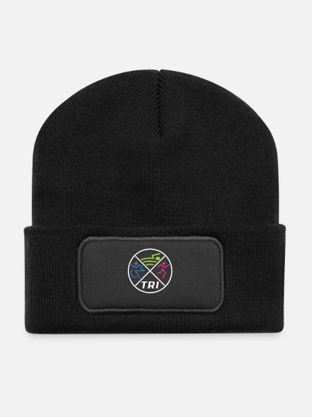 Triathlon féminin - Beanie recyclé à patch - noir