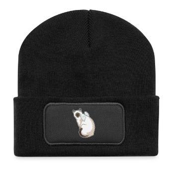 Ailes d’ange de chat - Beanie recyclé à patch - noir - Devant
