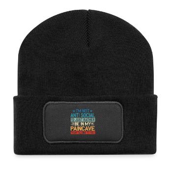 I'm Not Antisocial Paincave Triathlon - Recycelte Patch Beanie - Schwarz - Vorne