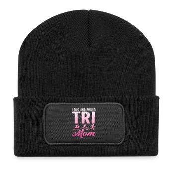 Loud And Proud Tri Mom Triathlete - Recycled Patch Beanie - black - Front