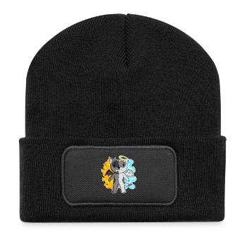 Cat Cat Breed Burma - Angel and Devil - Recycled Patch Beanie - black - Front