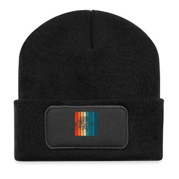 Olive food oil Retro Vegetarian Gift idea - Recycelte Patch Beanie - Schwarz - Vorne