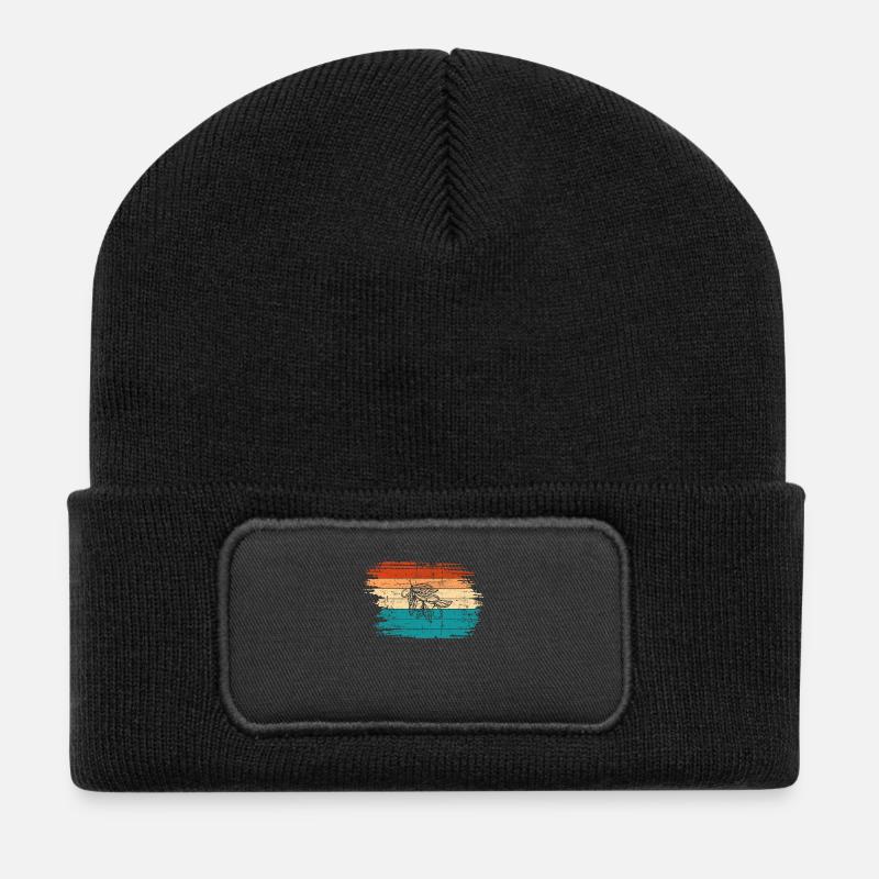 Huile d’olive Retro Vegetarian Idée cadeau - Beanie recyclé à patch - noir