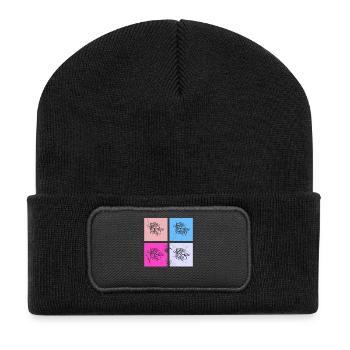 Olive food oil Retro Vegetarian Gift idea - Recycelte Patch Beanie - Schwarz - Vorne