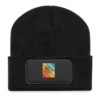 Olive food oil Retro Vegetarian Gift idea - Recycelte Patch Beanie - Schwarz - Vorne
