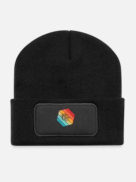 Olive food oil Retro Vegetarian Gift idea - Recycelte Patch Beanie - Schwarz