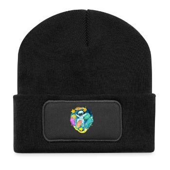 Astronaut in space with rockets - Recycled Patch Beanie - black - Front