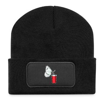 Tasse papillon à emporter - Beanie recyclé à patch - noir - Devant