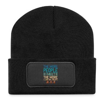 Plus je rencontre de gens trilife - Beanie recyclé à patch - noir - Devant