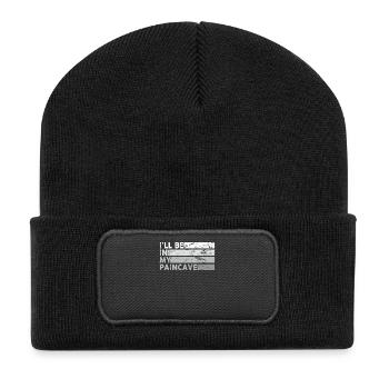 I'll Be In My Paincave Triathlon - Recycelte Patch Beanie - Schwarz - Vorne