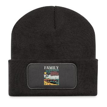 Family Vacation Making Memories Together - Recycled Patch Beanie - dark grey - Front