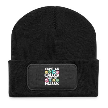 COME ON CALLER MAKE ME HOLLER - Recycelte Patch Beanie - Schwarz - Vorne