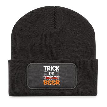 Astuce d’Halloween ou friandises à la bière - Beanie recyclé à patch - charbon - Devant