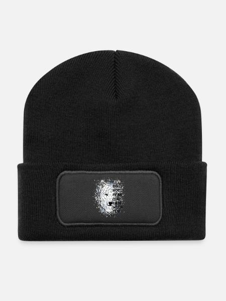 Religiöses Zitat Bibelvers - Recycelte Patch Beanie - Schwarz
