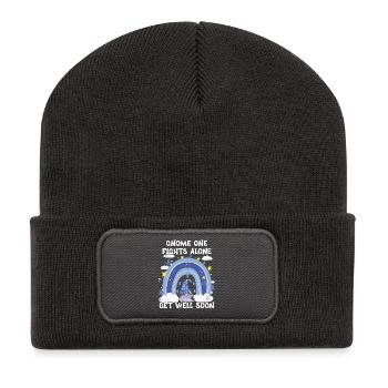 Gnome One Fights Alone Colorectal Cancer - Recycled Patch Beanie - dark grey - Front