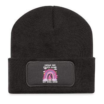 Gnome One Fights Alone Breast Cancer - Recycled Patch Beanie - dark grey - Front