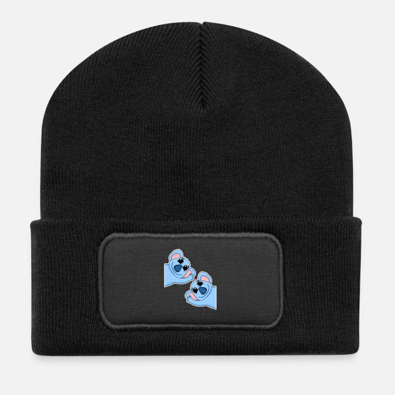 Koala Koalas - Recycelte Patch Beanie - Schwarz