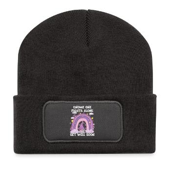 Gnome One Fights Alone Pancreatic Cancer - Recycled Patch Beanie - dark grey - Front