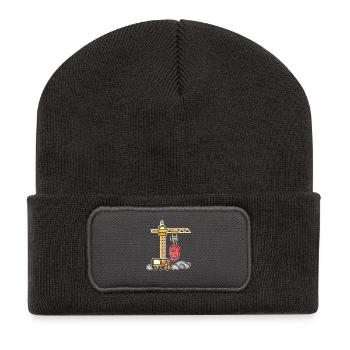 9. Geburtstag 9 Jahre Kran Baustelle Bagger Junge - Recycelte Patch Beanie - Dunkelgrau - Vorne