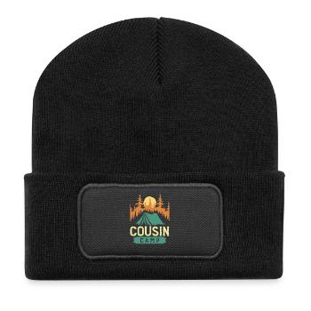 Cousin camp - Recycelte Patch Beanie - Schwarz - Vorne