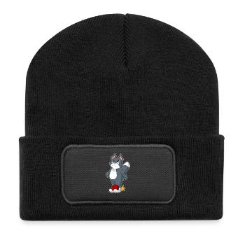 Katze Bowling Bowlingkugel - Recycelte Patch Beanie - Schwarz - Vorne