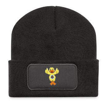 Cible de fléchettes canard - Beanie recyclé à patch - charbon - Devant