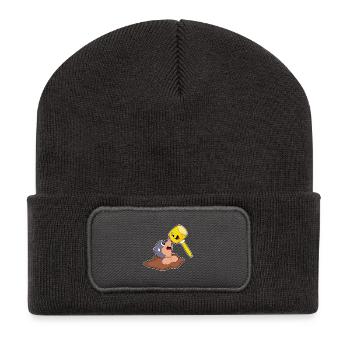 Marteau-taupe - Beanie recyclé à patch - charbon - Devant
