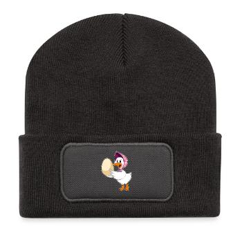 Oeuf de canard - Beanie recyclé à patch - charbon - Devant