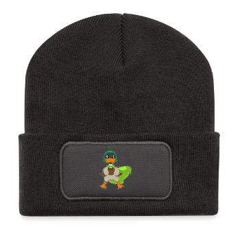 Cape de Super-héros Canard - Beanie recyclé à patch - charbon - Devant