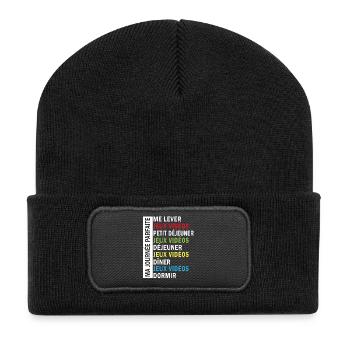 Jeux vidéos ma journée parfaite - Beanie recyclé à patch - noir - Devant