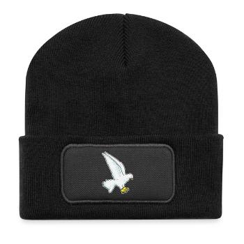 Taube Eislaufen Schlittschuhe - Recycelte Patch Beanie - Schwarz - Vorne
