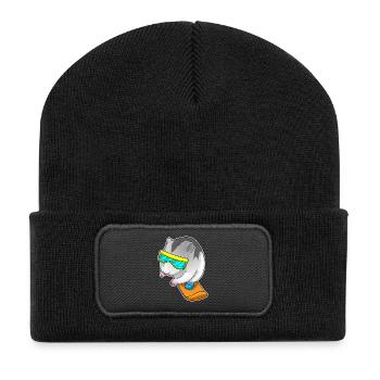 Hamster Snowboarder Snowboard - Recycled Patch Beanie - black - Front