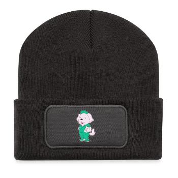 Infirmière canine - Beanie recyclé à patch - charbon - Devant