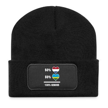 Rwanda et Pays-Bas génie / cadeau - Beanie recyclé à patch - noir - Devant