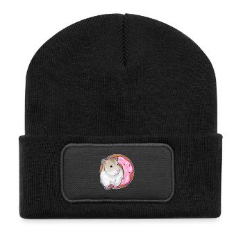 Hamster Donut - Recycled Patch Beanie - black - Front