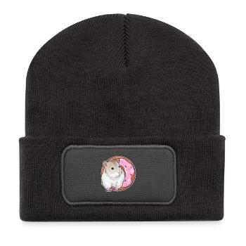 Beignet de hamster - Beanie recyclé à patch - charbon - Devant