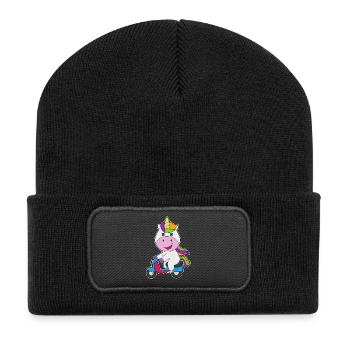 Scooter Licorne - Beanie recyclé à patch - noir - Devant