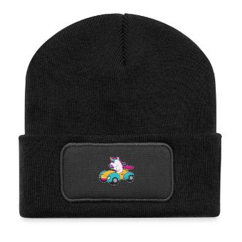 Voiture Licorne - Beanie recyclé à patch - noir - Devant