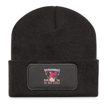Best Sis In The Flock Sistermingo - Recycelte Patch Beanie - Dunkelgrau - Vorne