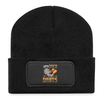Let's Taco Bout Darts Lustige Darts Meme - Recycelte Patch Beanie - Schwarz - Vorne