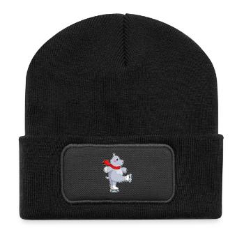 Patins à glace Hippo - Beanie recyclé à patch - noir - Devant