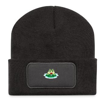 Frosch Fliege - Recycelte Patch Beanie - Dunkelgrau - Vorne