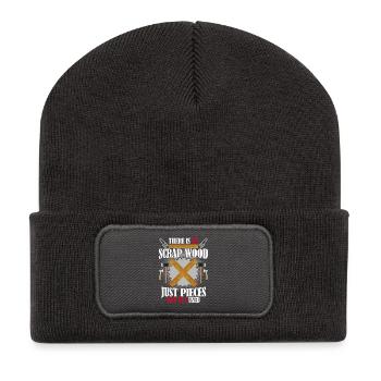 Lustiger Zimmermann Handwerker Spruch - Recycelte Patch Beanie - Dunkelgrau - Vorne